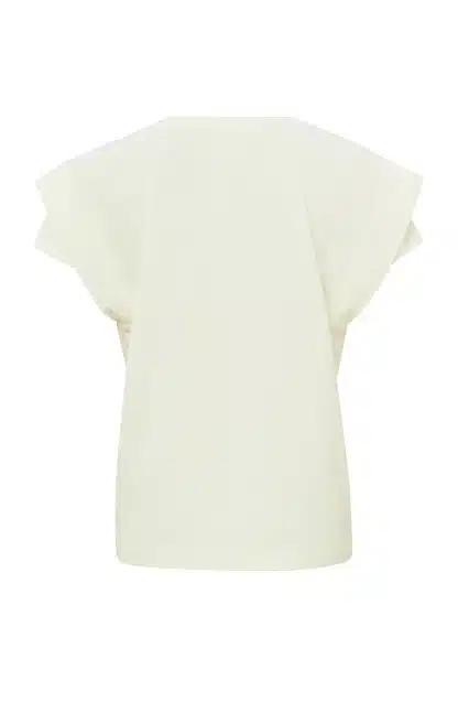 Yaya 01 709168 403 top with v neck and double short sleeves in regular fit ivory white 2160x 416x647