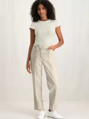 faux leather trousers with straight leg and pockets ivory white a40531ad ee26 4346 b105 545489c315c3