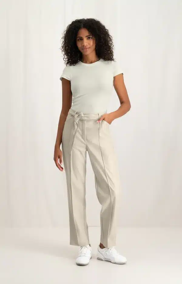 faux leather trousers with straight leg and pockets ivory white a40531ad ee26 4346 b105 545489c315c3