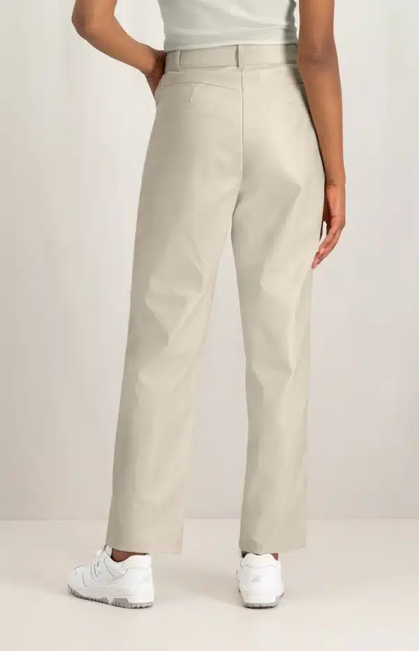 faux leather trousers with straight leg and pockets ivory white f966a4bc 0ae9 4ef6 87ba ec33cc70eeaa