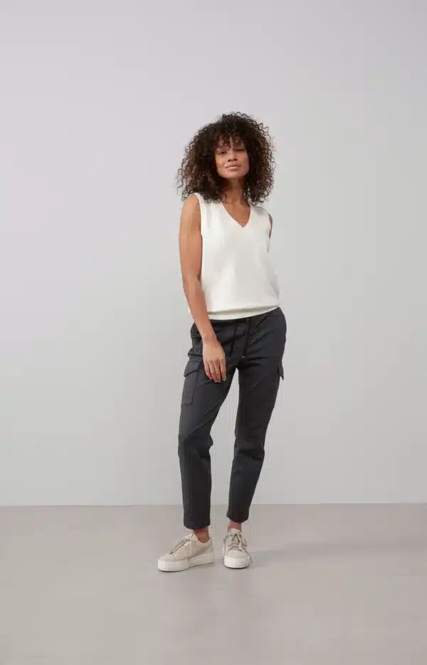 jersey cargo trousers with drawstring and elastic waist beauty black