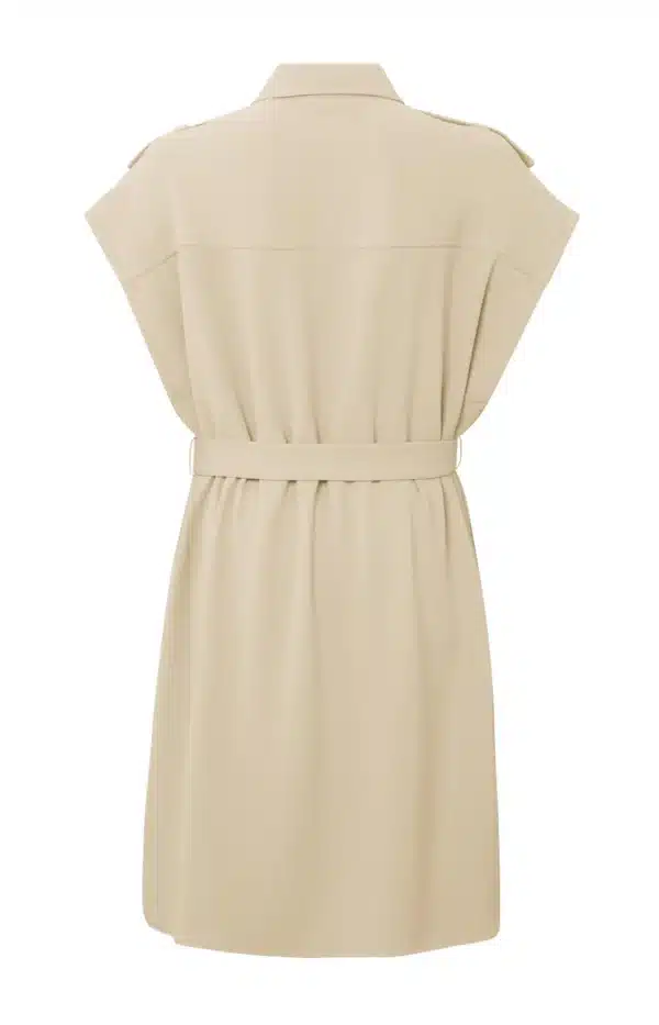 sleeveless dress with pockets buttons and shoulder details oxford tan sand 6208b15e 0273 45b5 9486 bc5b76ea4b8b