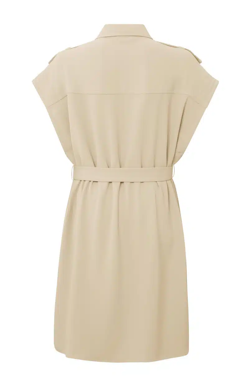 sleeveless dress with pockets buttons and shoulder details oxford tan sand 6208b15e 0273 45b5 9486 bc5b76ea4b8b