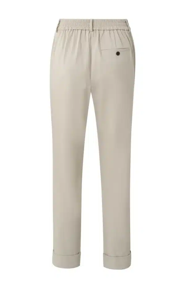 soft pantalon with straight leg pockets and elastic waist pure cashmere brown melange 36e80600 457a 40d5 88f8 caad82cdbbc8