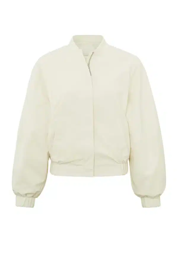 woven bomber jacket with pockets zip and elastic cuffs wool white 1d8c087a 1990 4b46 a462 87b2d46b5e67